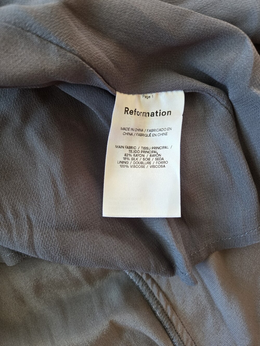 Reformation Ottessa Velvet Mini Wrap Dress, Color Slate, Size M Petite - Picture 8 of 13